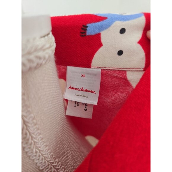 Hanna Anderson Snowman Christmas Cotton Flannel Holiday 2 Piece Pajama Set XS - Picture 6 of 8